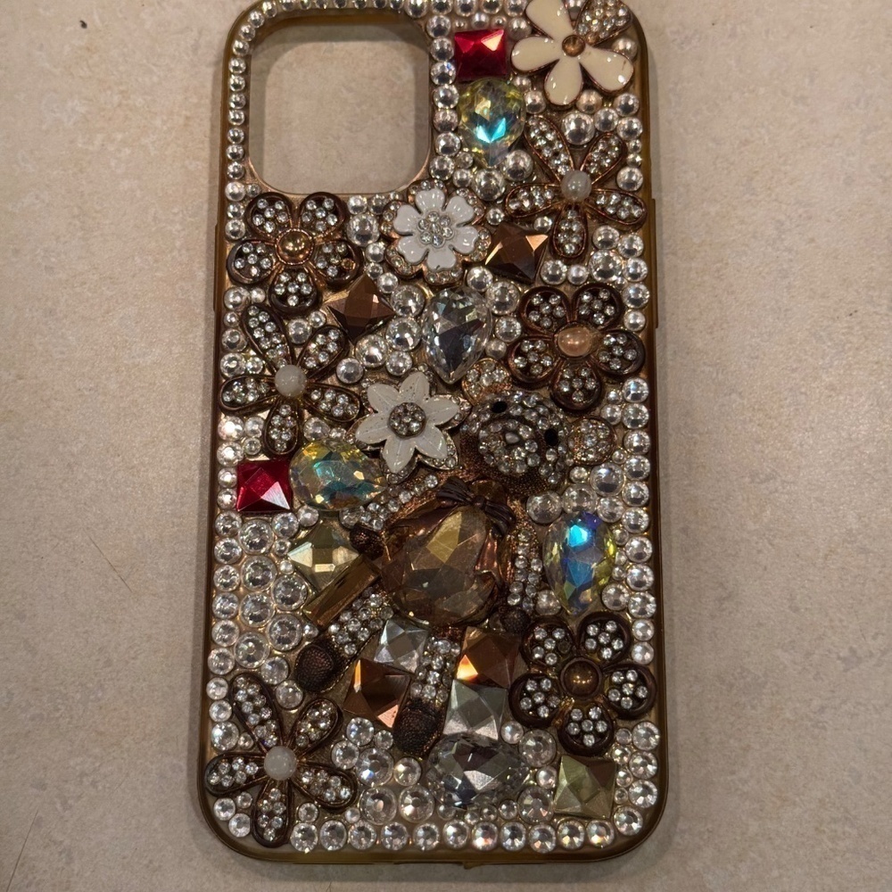 iPhone 12 Pro Max Rhinestone Floral Phone Case - Picture 4 of 4